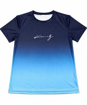 King Men’s Gradient Performance T-Shirt Blue Ombre Size Small